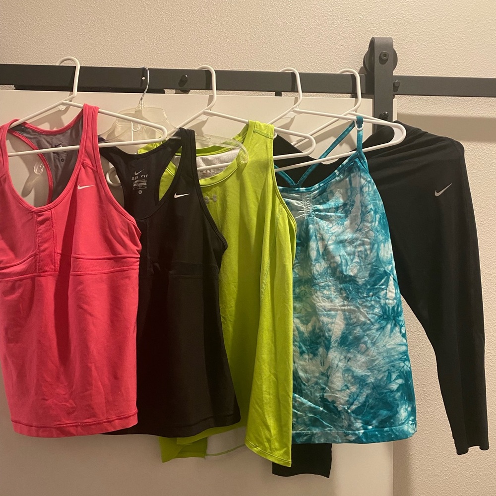 Bundle of Athletic tanks and pair of capris